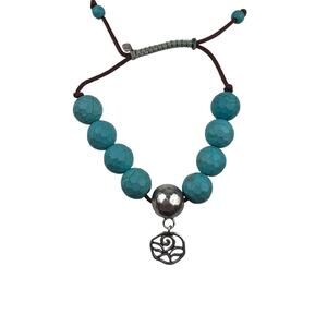 Silpada B2810 Magnesite Beaded Adjustable Slide Sterling Silver Bracelet